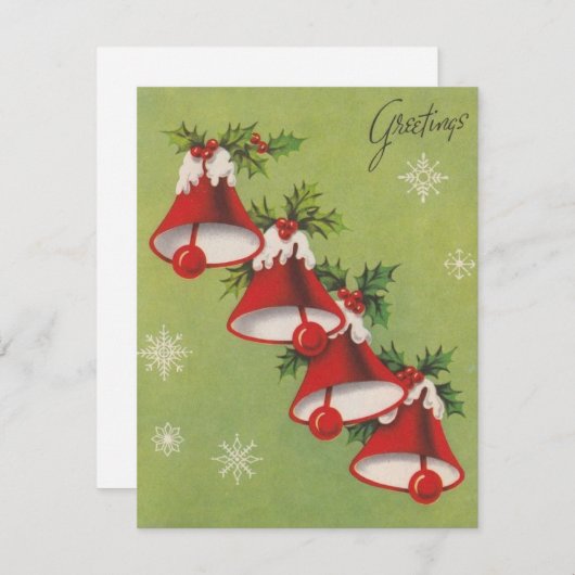 Oude Kerst Grutexamen Bellen Feestdagenkaart (Voorkant / Achterkant)