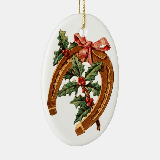 Oude kerst, Hoefijzer Keramisch Ornament (Rechts)