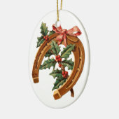 Oude kerst, Hoefijzer Keramisch Ornament (Links)