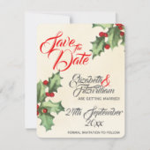 Oude Kerst Huwelijk Save The Date Kaart (Voorkant)