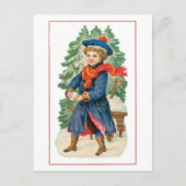 Oude kerst, jongen feestdagenkaart (Voorkant)