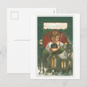 Oude kerst, Kerk Feestdagenkaart (Voorkant / Achterkant)