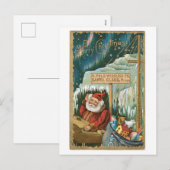 Oude kerst, kersthuis feestdagenkaart (Voorkant / Achterkant)