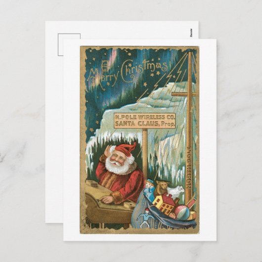 Oude kerst, kersthuis feestdagenkaart (Voorkant / Achterkant)