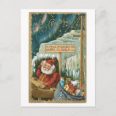 Oude kerst, kersthuis feestdagenkaart (Voorkant)