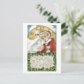 Oude kerst, kerstman en dame feestdagenkaart (Staand voorkant)