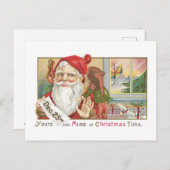 Oude kerst, Kerstman met Tonttu Feestdagenkaart (Voorkant / Achterkant)
