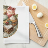 Oude kerst keukenhanddoek (Quarter Fold)