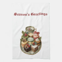 Oude kerst keukenhanddoek