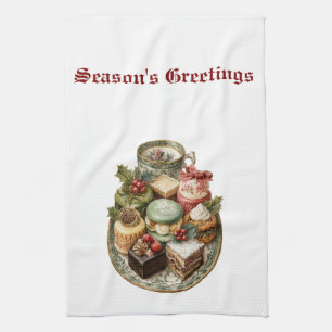 Oude kerst keukenhanddoek