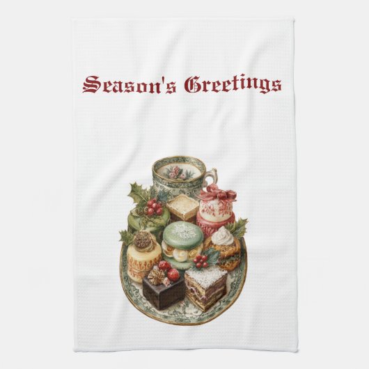 Oude kerst keukenhanddoek (Verticaal)