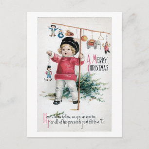 Oude kerst, kind feestdagenkaart