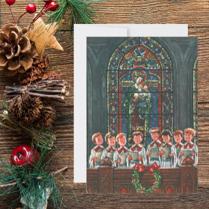 Oude Kerst Kinderen Zingen Koor Uitnodiging