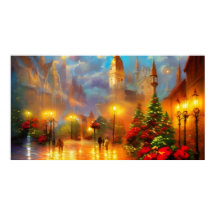 Oude kerst kunst poster