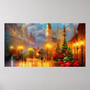 Oude kerst kunst poster