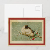 Oude Kerst Liefdesvogels Briefkaart (Voorkant / Achterkant)