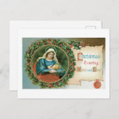 Oude kerst, Mary Feestdagenkaart (Voorkant / Achterkant)