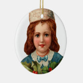 Oude kerst, meisje keramisch ornament (Rechts)