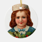 Oude kerst, meisje keramisch ornament (Voorkant)