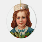 Oude kerst, meisje keramisch ornament (Links)