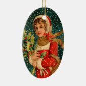 Oude kerst, meisje keramisch ornament (Rechts)