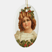 Oude kerst, meisje keramisch ornament (Rechts)