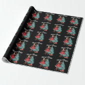 Oude Kerst Meisje Versiert Kerstboom Cadeaupapier (Uitgerold)