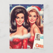 Oude Kerst Meisjes Briefkaart (Voorkant)
