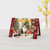 Oude Kerst Mooie vakantie Collectie Kaart (Gele Bloem)