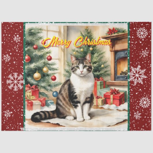 Oude Kerst Mooie vakantie Collectie Tissuepapier (Voorkant)