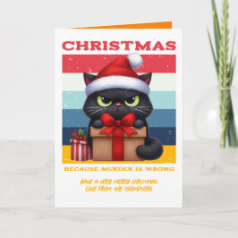 Oude Kerst Mop Cat Retro Kerst Foto Feestdagen Kaart