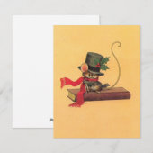 Oude Kerst Muis Op Boek Cadeaukaart Feestdagenkaart (Voorkant / Achterkant)