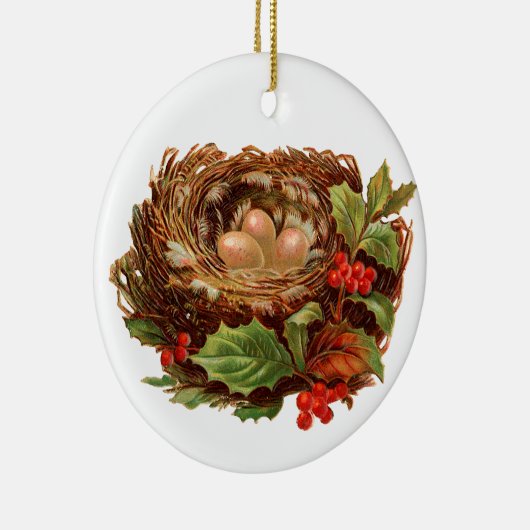 Oude kerst, nest keramisch ornament (Rechts)