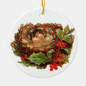 Oude kerst, nest keramisch ornament (Voorkant)