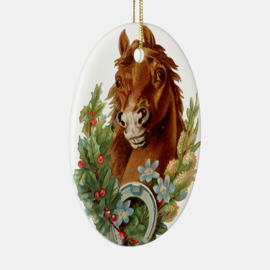 Oude kerst, paard keramisch ornament (Rechts)