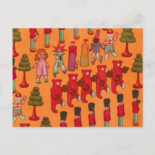 Oude Kerst Parade 1907 Puck Magazine Briefkaart (Voorkant)