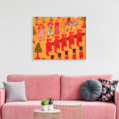 Oude Kerst Parade 1907 Puck Magazine Canvas Afdruk (Insitu (Woonkamer))