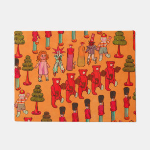 Oude Kerst Parade 1907 Puck Magazine Deurmat