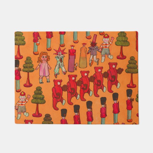 Oude Kerst Parade 1907 Puck Magazine Deurmat (Voorkant)