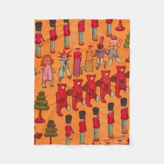 Oude Kerst Parade 1907 Puck Magazine Fleece Deken (Voorkant)