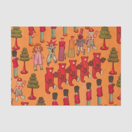 Oude Kerst Parade 1907 Puck Magazine Tissuepapier (Voorkant)