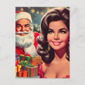 Oude Kerst Pin-up Briefkaart (Voorkant)