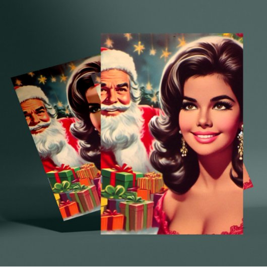 Oude Kerst Pin-up Briefkaart