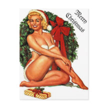 Oude Kerst Pin-up Meisje