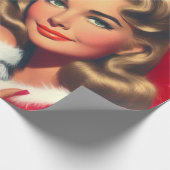 Oude Kerst Pin-ups Cadeaupapier (Hoek)