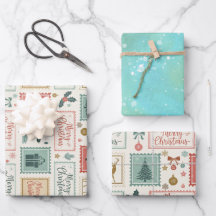 Oude Kerst Postzegel Patroon