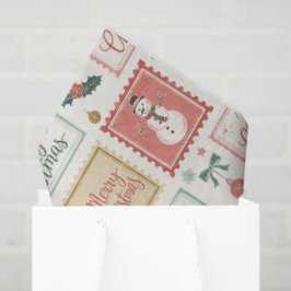 Oude Kerst Postzegel Patroon Tissuepapier