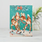 Oude Kerst Rendier Liefde Feestdagenkaart (Staand voorkant)