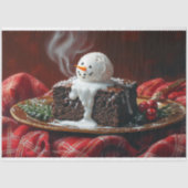 Oude Kerst Scene Bruine Decoupage Tissuepapier (Voorkant)