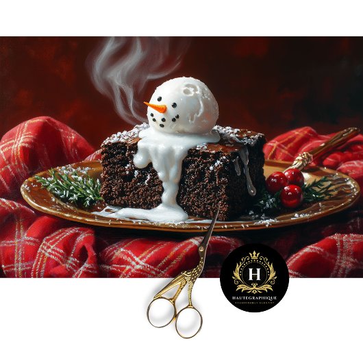 Oude Kerst Scene Bruine Decoupage Tissuepapier